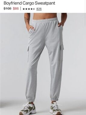 Vuori Women’s Boyfriend Cargo Sweatpant - Pale Gray Heather